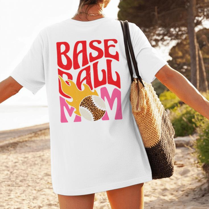 Baseball Mom Game Day Trendy Pink Leopard Mama Premium Women's T-Shirt Back Print Baseball Mom Game Day Trendy Pink Leopard Mama Premium Women's T-Shirt Back Print