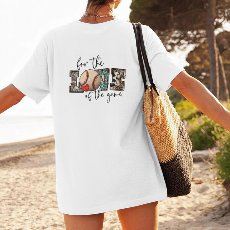 Baseball Mom Leopard For The Love Of The Game Bleached Women Women's T-Shirt Back Print