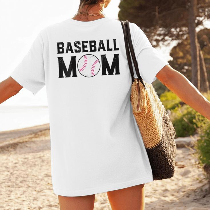 Baseball Mom Mommy Mama Mother's Day Women Retro Ball Sports Women's T-Shirt Back Print