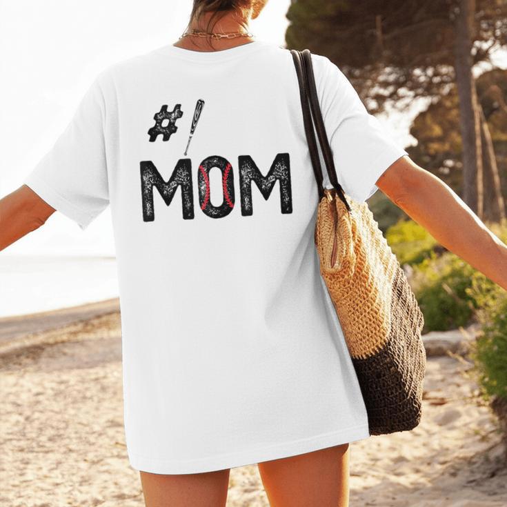 Baseball Mom Number One 1 Mother Baseball Lover Mother's Day Women's T-Shirt Back Print Baseball Mom Number One 1 Mother Baseball Lover Mother's Day Women's T-Shirt Back Print