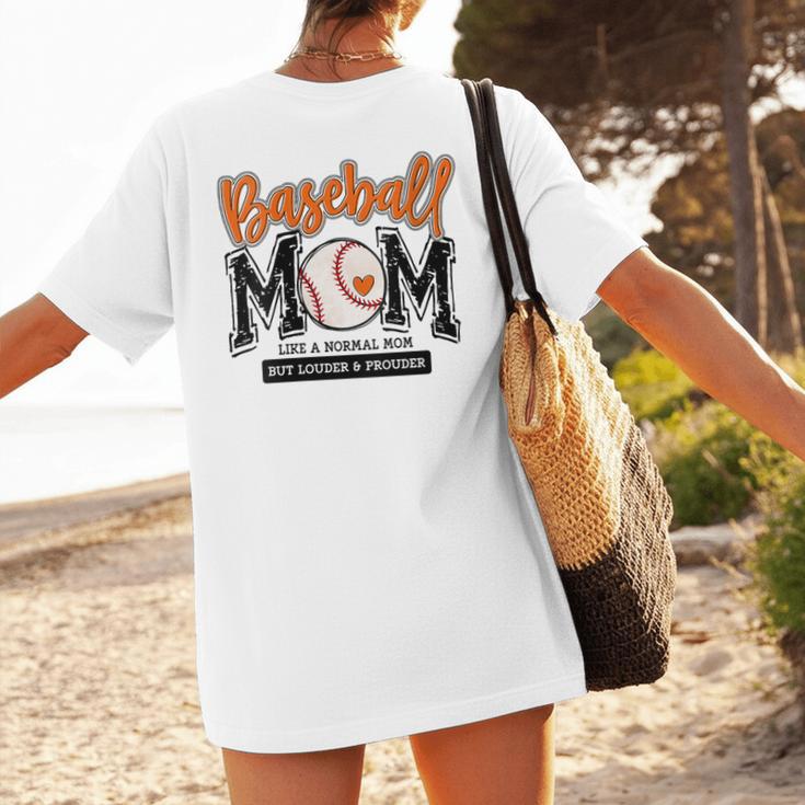 Baseball Mom Orange Varsity Baseball Mama Cute Mother's Day Women's T-Shirt Back Print Baseball Mom Orange Varsity Baseball Mama Cute Mother's Day Women's T-Shirt Back Print