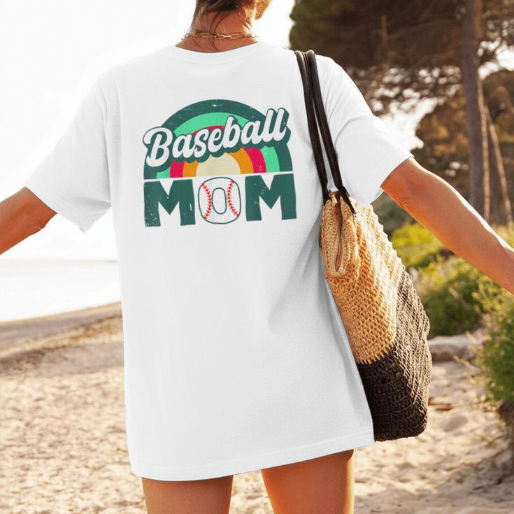 Baseball Mom Rainbow Game Day Women's T-Shirt Back Print Baseball Mom Rainbow Game Day Women's T-Shirt Back Print