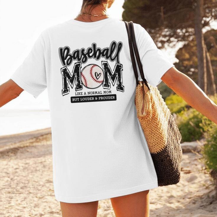 Baseball Mom Varsity Baseball Mama Cute Mother's Day Women's T-Shirt Back Print