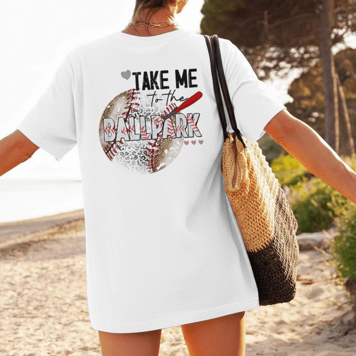 Baseball Moms Cute Take Me To The Ballpark Sports Athletic Women's T-Shirt Back Print Baseball Moms Cute Take Me To The Ballpark Sports Athletic Women's T-Shirt Back Print