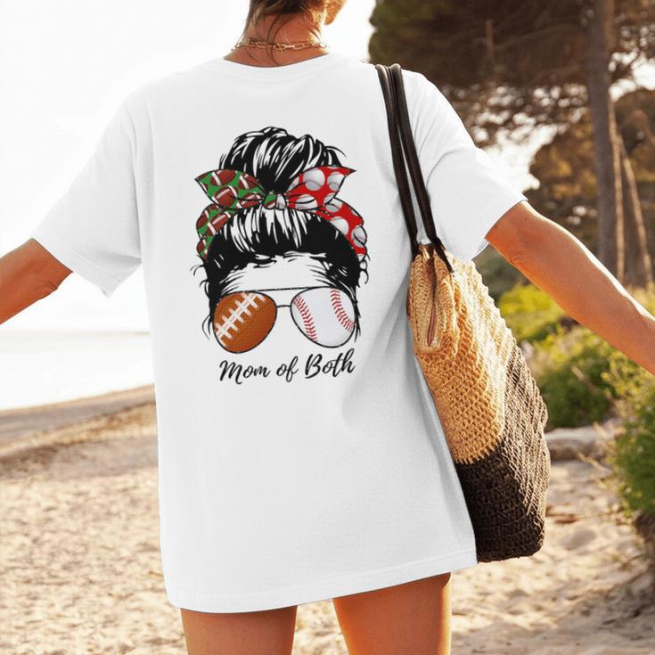 Football Mom Baseball Mom Of Both Messy Bun Mother's Day Premium Tri-Blend Women's T-Shirt Back Print Football Mom Baseball Mom Of Both Messy Bun Mother's Day Premium Tri-Blend Women's T-Shirt Back Print