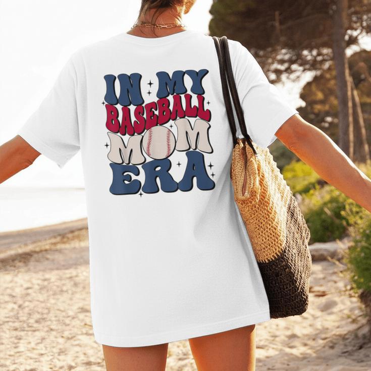 Groovy In My Baseball Mom Era Baseball Mama Mother's Day Women's T-Shirt Back Print Groovy In My Baseball Mom Era Baseball Mama Mother's Day Women's T-Shirt Back Print