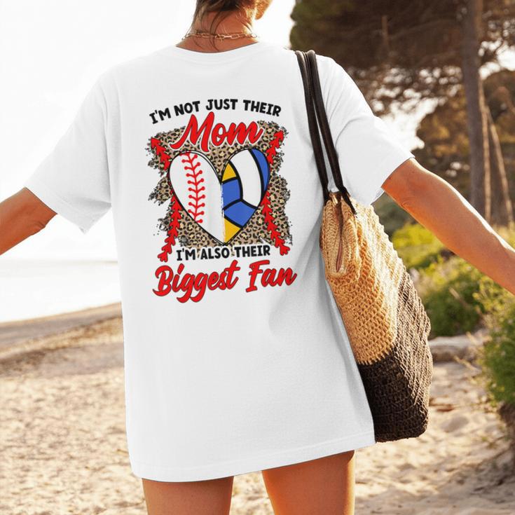 I'm Their Biggest Fan Volleyball Baseball Mom Women's T-Shirt Back Print I'm Their Biggest Fan Volleyball Baseball Mom Women's T-Shirt Back Print