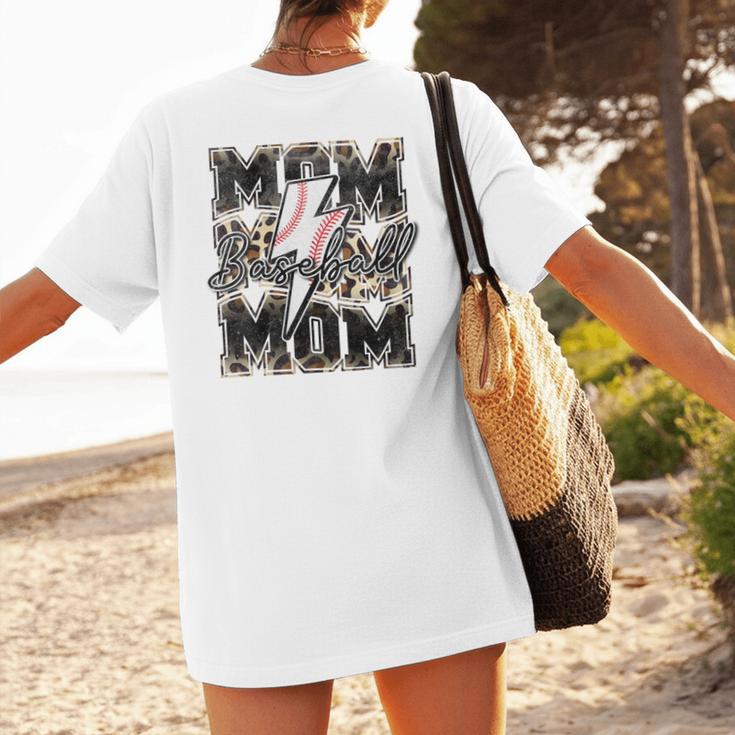 Retro Baseball Mom Mama Baseball Life Mother's Day Baseball Women's T-Shirt Back Print Retro Baseball Mom Mama Baseball Life Mother's Day Baseball Women's T-Shirt Back Print