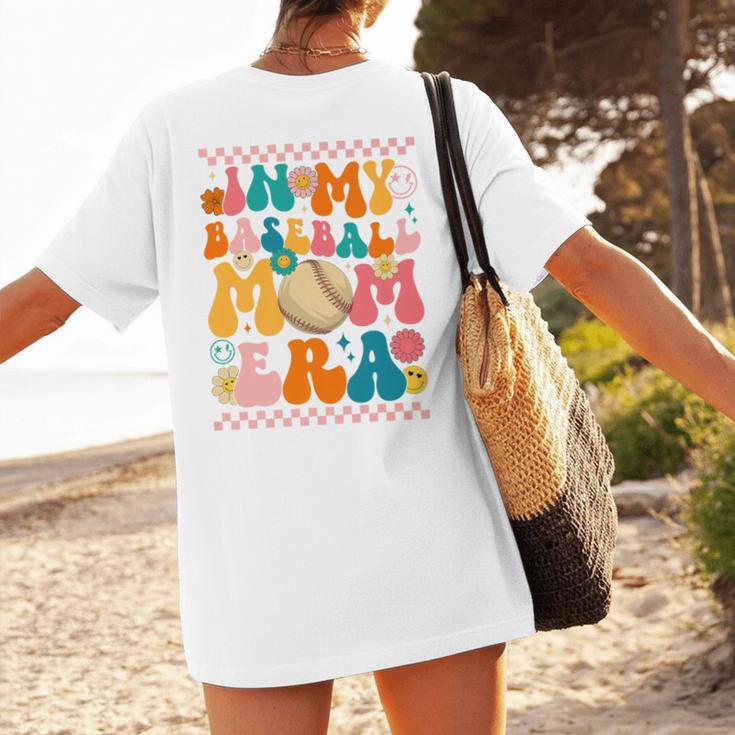 Retro Groovy In My Baseball Mom Era Happy Women Premium Women's T-Shirt Back Print Retro Groovy In My Baseball Mom Era Happy Women Premium Women's T-Shirt Back Print