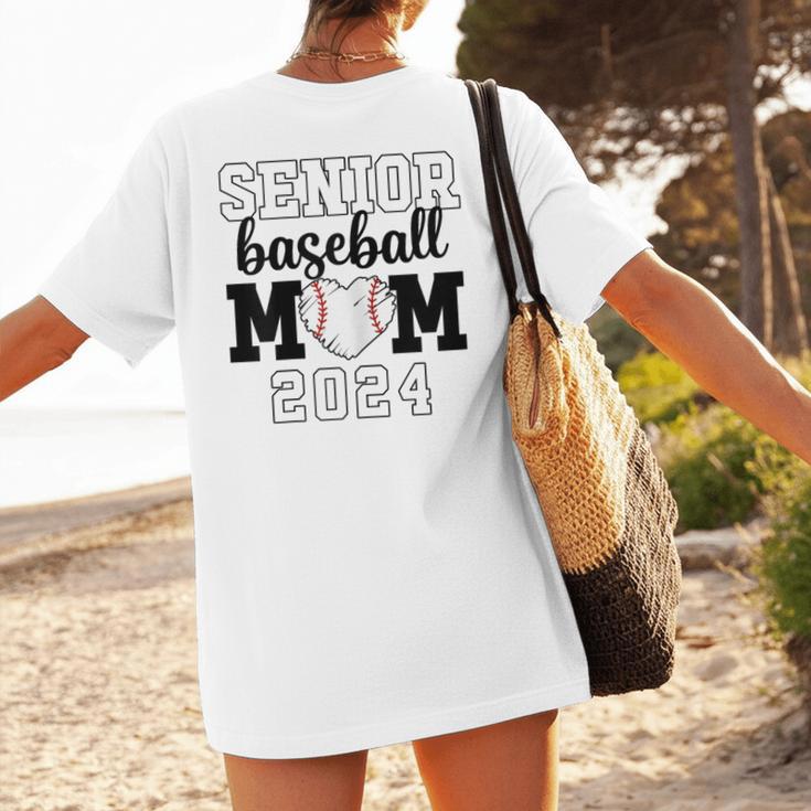 Senior Baseball Mom Class Of 2024 Senior Mom Game Day Women's T-Shirt Back Print
