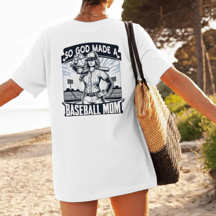 So God Made A Baseball Mom Baseball Player Premium Women's T-Shirt Back Print So God Made A Baseball Mom Baseball Player Premium Women's T-Shirt Back Print