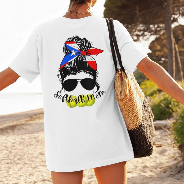Softball Mom Puerto Rican Mom Spanish Baseball Mom Tote Women's T-Shirt Back Print Softball Mom Puerto Rican Mom Spanish Baseball Mom Tote Women's T-Shirt Back Print