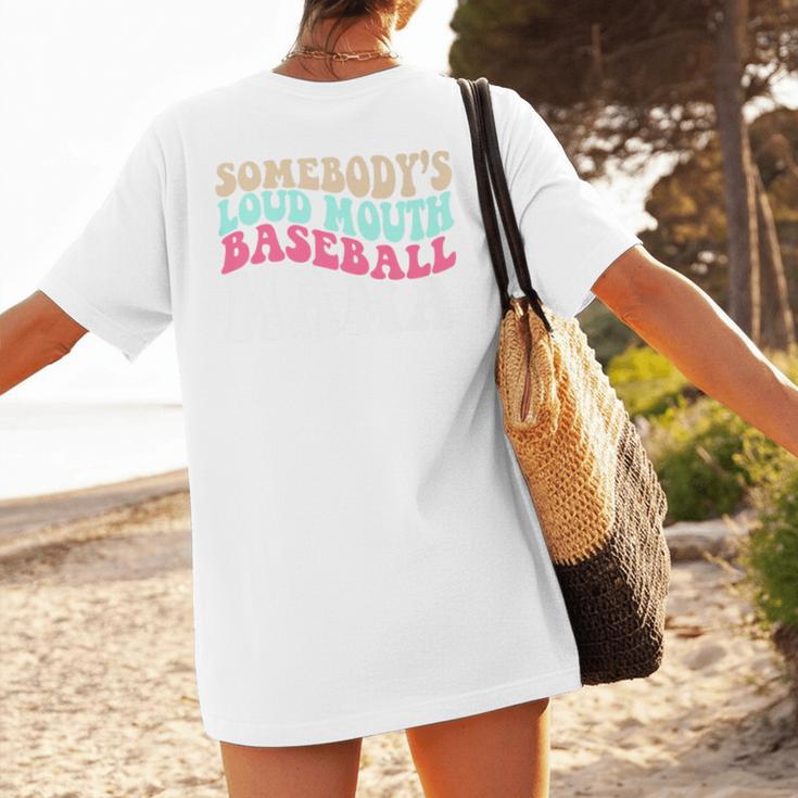 Somebody's Loudmouth Baseball Mama Baseball Mom Premium Women's T-Shirt Back Print Somebody's Loudmouth Baseball Mama Baseball Mom Premium Women's T-Shirt Back Print