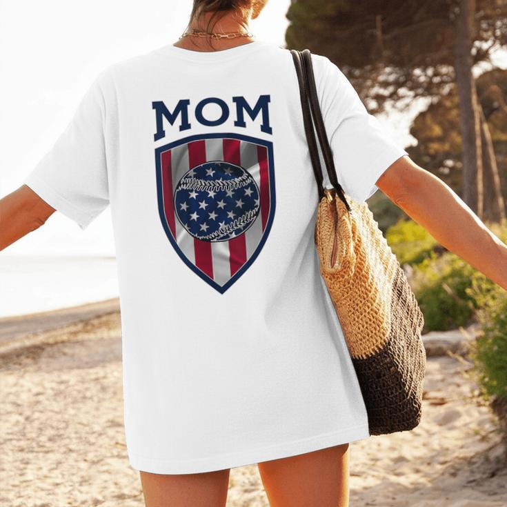 USA Mum Mother's Day Baseball Mom Women's T-Shirt Back Print