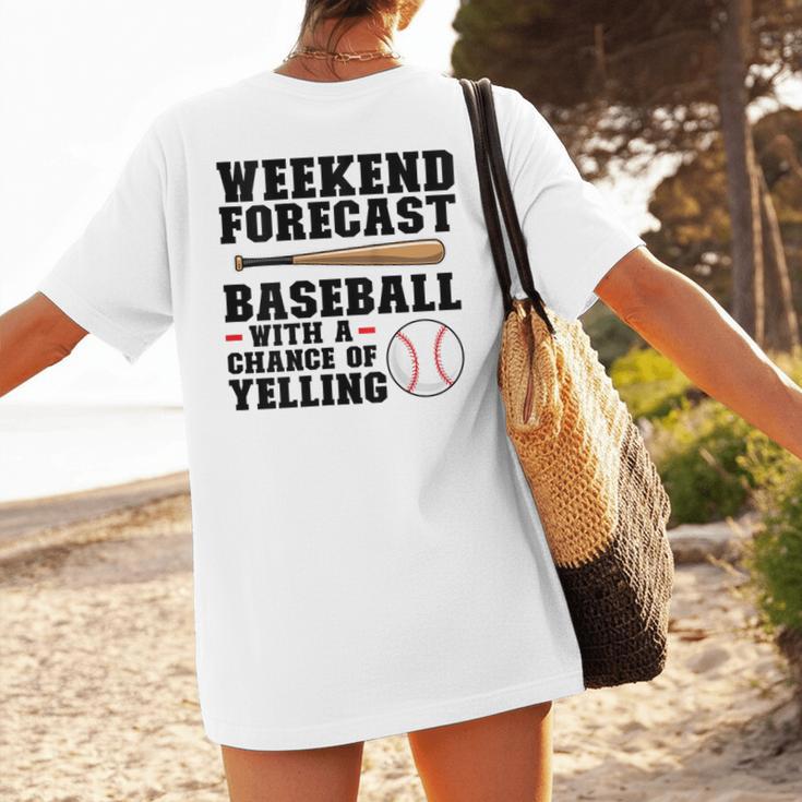 Weekend Forecast Baseball Baseball Mom Women's T-Shirt Back Print Weekend Forecast Baseball Baseball Mom Women's T-Shirt Back Print