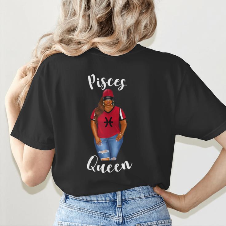 African American Baseball Mom Pisces Queen Zodiac Sign Women's T-Shirt Back Print