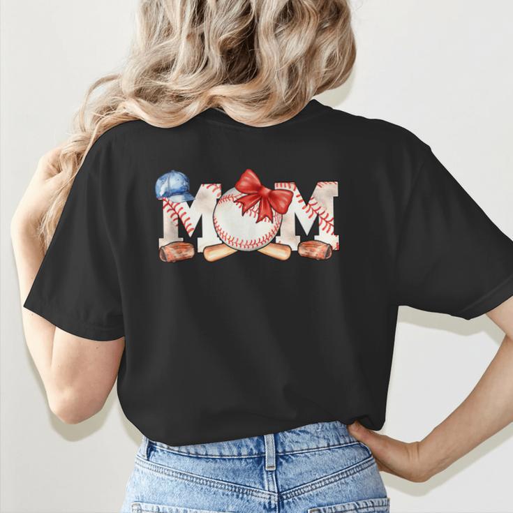 Ball Mom Bow Tie Baseball Mom Women's T-Shirt Back Print