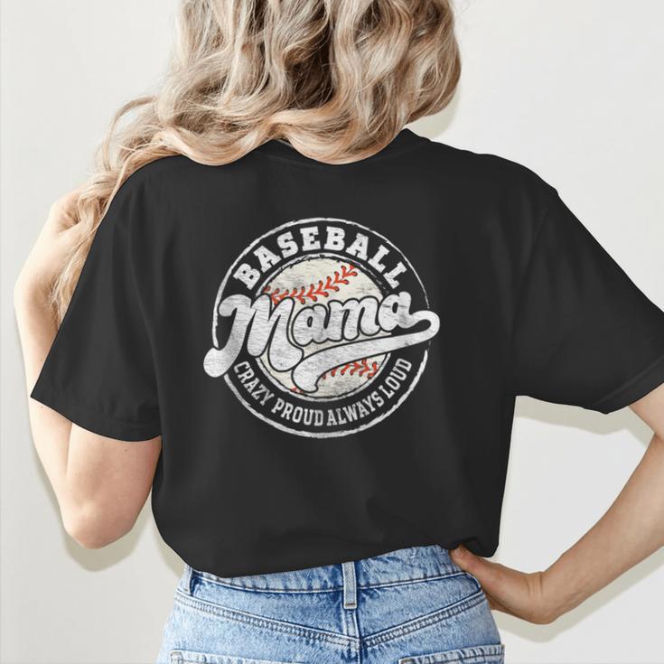 Baseball Mama Baseball Mom Matching Family Crazy Proud Women's T-Shirt Back Print Baseball Mama Baseball Mom Matching Family Crazy Proud Women's T-Shirt Back Print