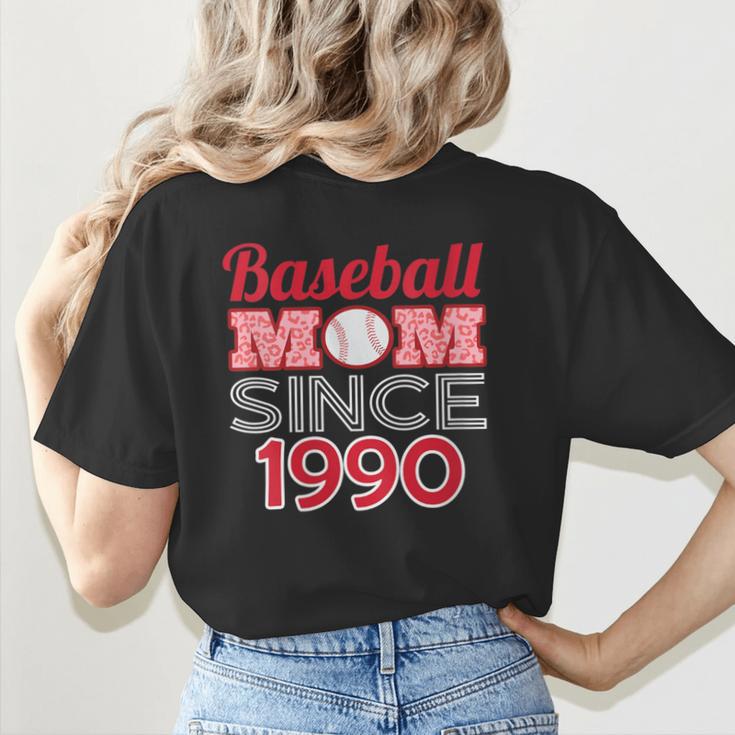 Baseball Mom Since 1990 Women's T-Shirt Back Print