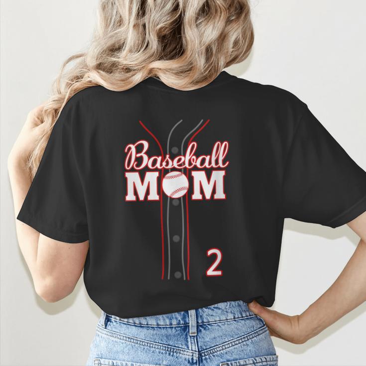 Baseball Mom 2 Number 2 Jersey Team Numbered Jersey Women's T-Shirt Back Print Baseball Mom 2 Number 2 Jersey Team Numbered Jersey Women's T-Shirt Back Print