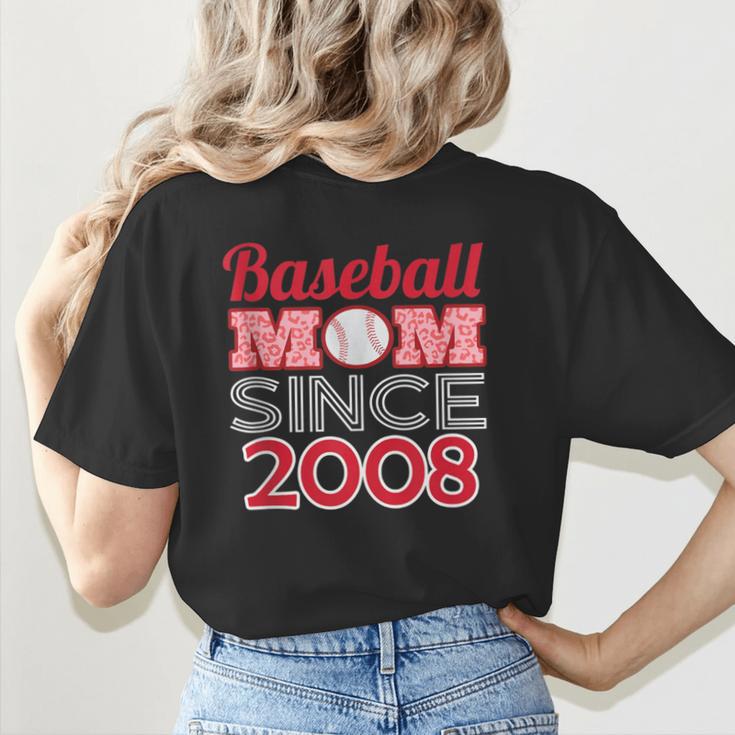 Baseball Mom Since 2008 Women's T-Shirt Back Print