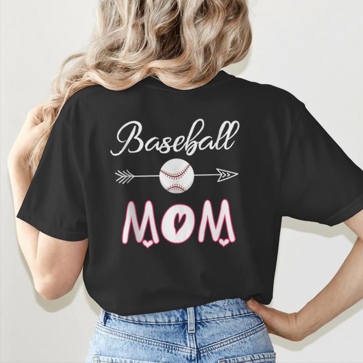 Baseball Mom Birthday Sport Baseball Sport Matching Family Women's T-Shirt Back Print