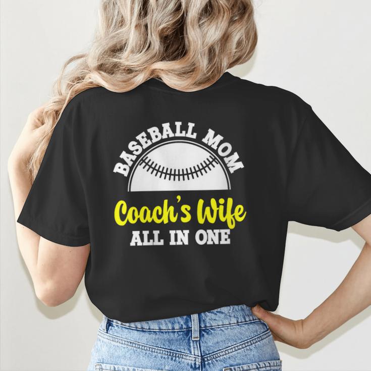 Baseball Mom Coach's Wife All In One Sports Player Coach Women's T-Shirt Back Print Baseball Mom Coach's Wife All In One Sports Player Coach Women's T-Shirt Back Print