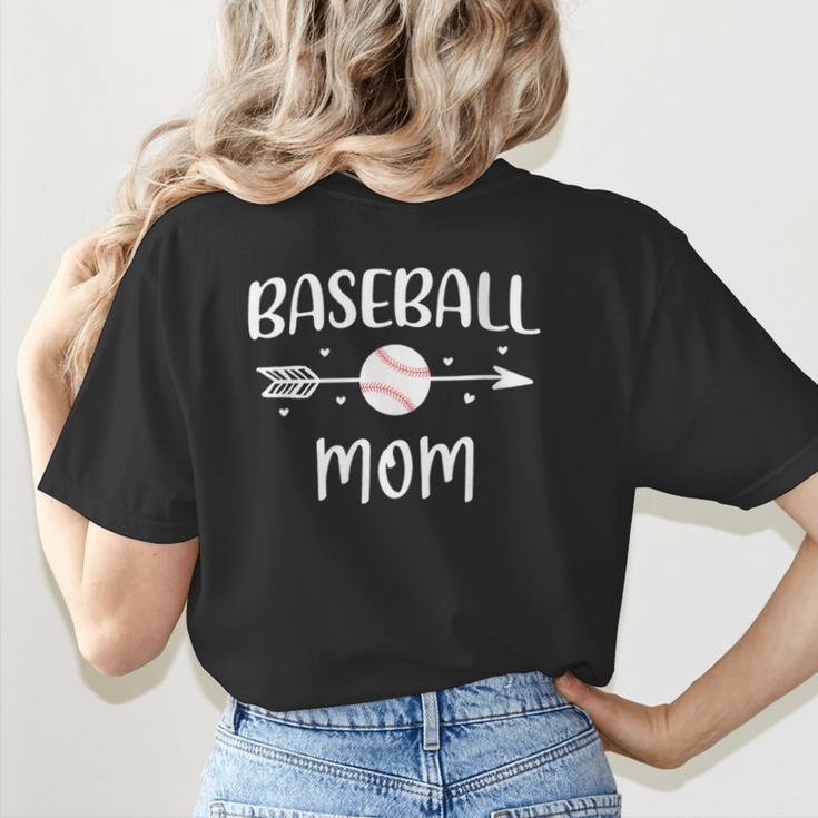Baseball Mom Cute Grandson Player Arrow Heart Family Women's T-Shirt Back Print Baseball Mom Cute Grandson Player Arrow Heart Family Women's T-Shirt Back Print