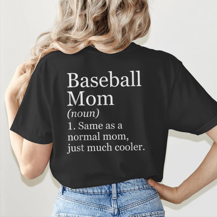 Baseball Mom Definition Sarcastic Sports Women's T-Shirt Back Print