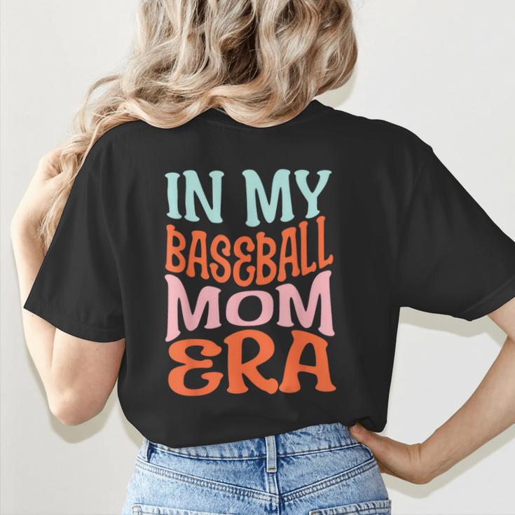 In My Baseball Mom Era Lover Groovy Retro Mother's Day Women's T-Shirt Back Print