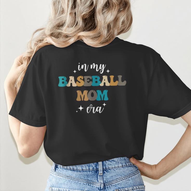 In My Baseball Mom Era Baseball Lover Groovy Vintage Retro Women's T-Shirt Back Print
