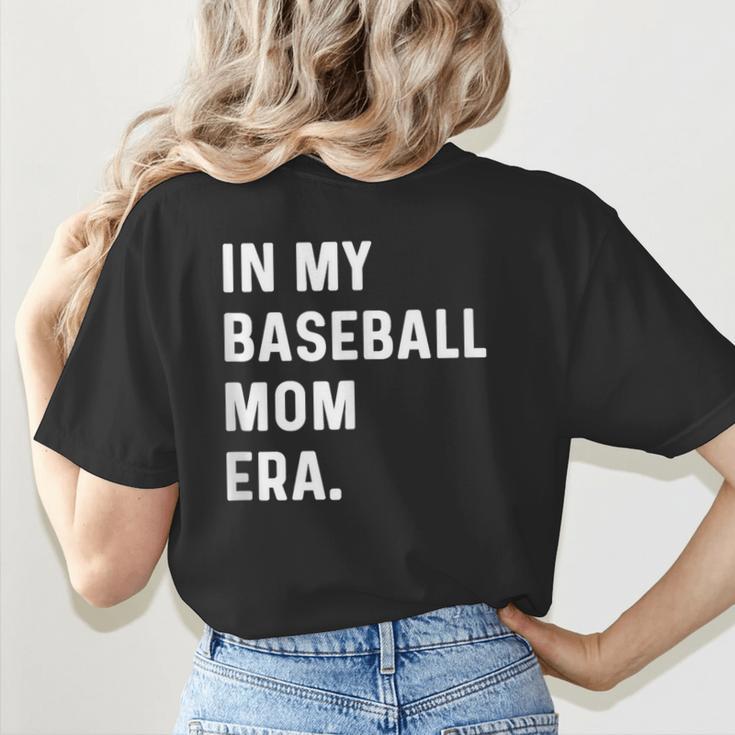 In My Baseball Mom Era Son Baseball Player Pitcher Catcher Women's T-Shirt Back Print In My Baseball Mom Era Son Baseball Player Pitcher Catcher Women's T-Shirt Back Print