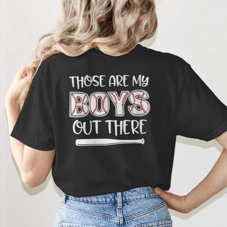 Baseball Mom And Grandma Those Are My Boys Baseball Game Women's T-Shirt Back Print Baseball Mom And Grandma Those Are My Boys Baseball Game Women's T-Shirt Back Print