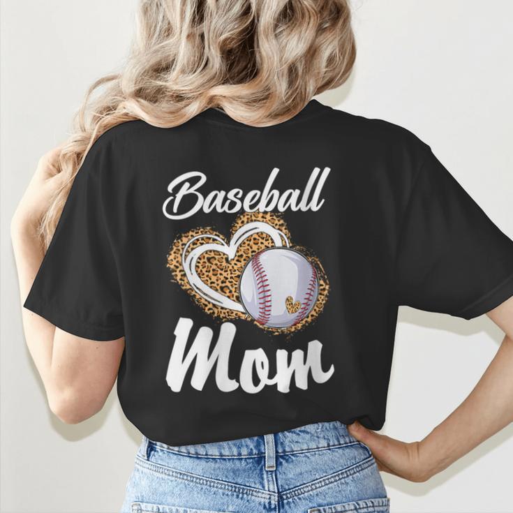 Baseball Mom Grandma Leopard Baseball Lover Fan Women's T-Shirt Back Print Baseball Mom Grandma Leopard Baseball Lover Fan Women's T-Shirt Back Print