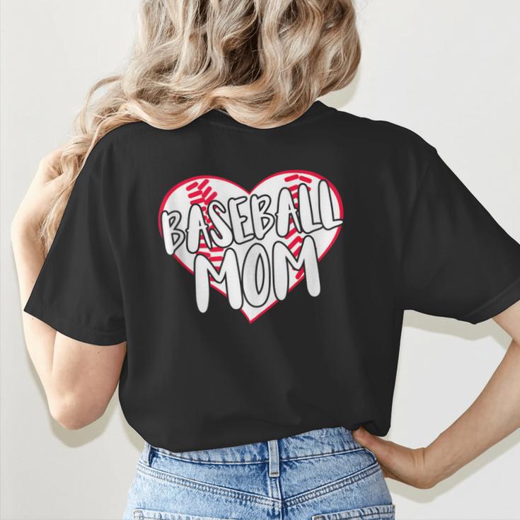 Baseball Mom Heart Women's T-Shirt Back Print
