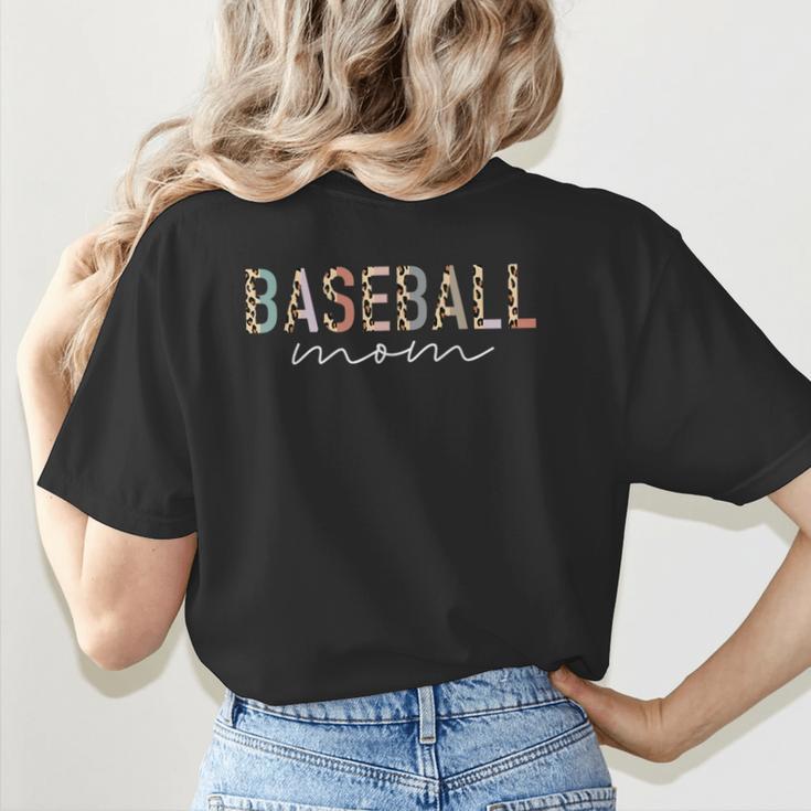 Baseball Mom Leopard Print Baseball Mama Mother's Day Women's T-Shirt Back Print Baseball Mom Leopard Print Baseball Mama Mother's Day Women's T-Shirt Back Print