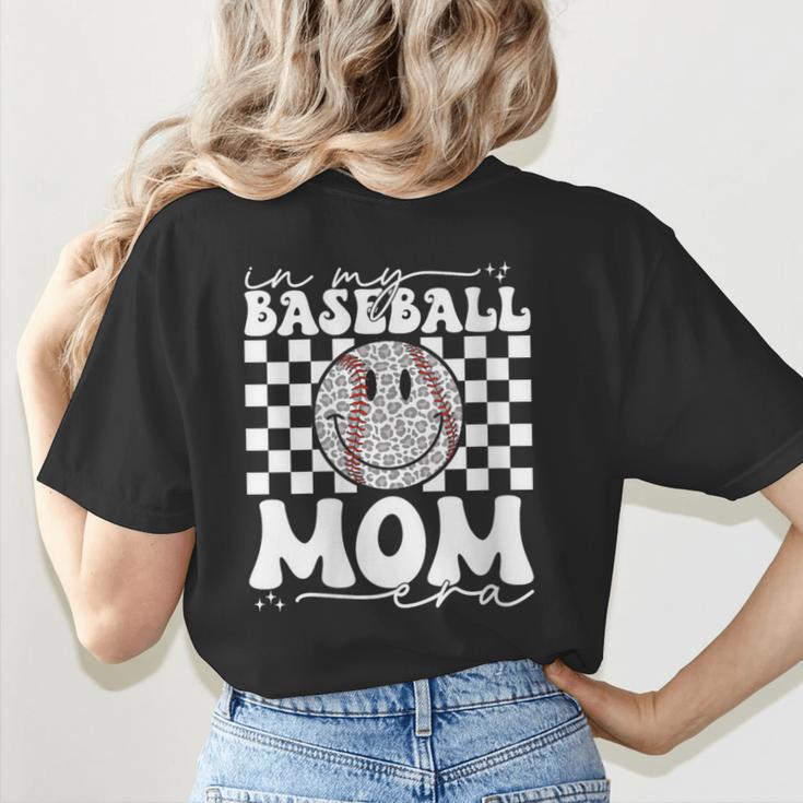 In My Baseball Mom Mama Era Leopard Mom Baseball Women's T-Shirt Back Print