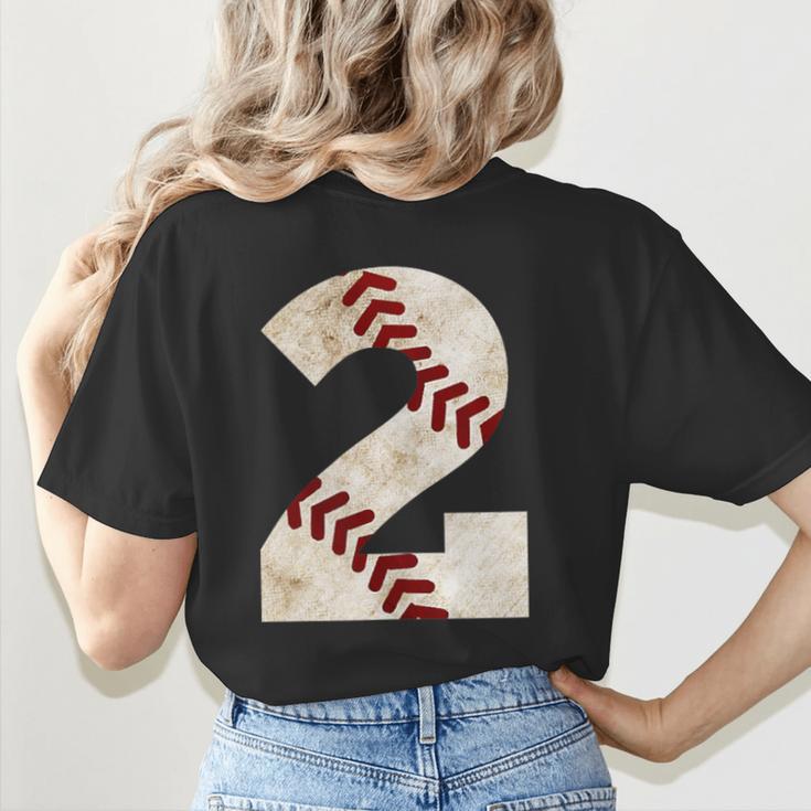 Baseball Mom Baseball Parent Number Two Baseball Gear 2 Women's T-Shirt Back Print