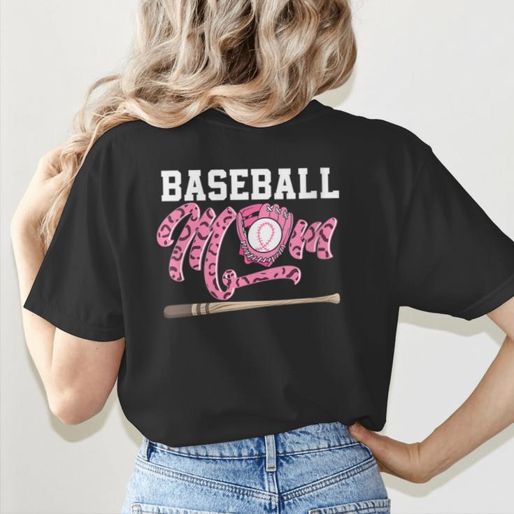 Baseball Mom Pink Ribbon Breast Cancer Awareness Fighters Women's T-Shirt Back Print Baseball Mom Pink Ribbon Breast Cancer Awareness Fighters Women's T-Shirt Back Print