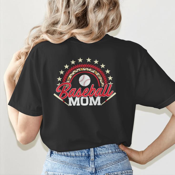 Baseball Mom Rainbow Great Team Mom Women's T-Shirt Back Print Baseball Mom Rainbow Great Team Mom Women's T-Shirt Back Print