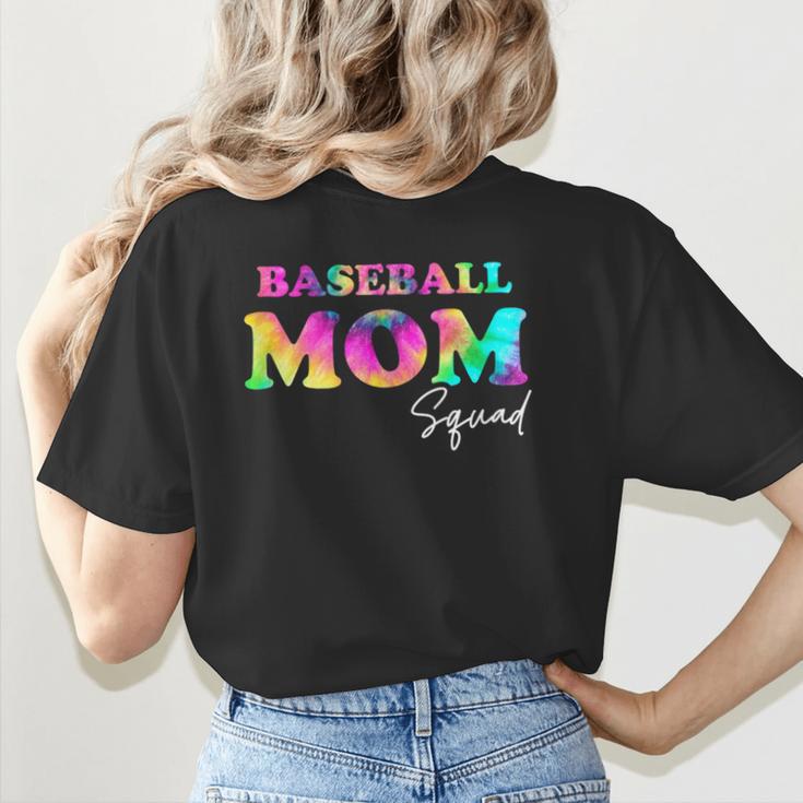 Baseball Mom Squad Tie Dye Cute Ball Mom Women's T-Shirt Back Print Baseball Mom Squad Tie Dye Cute Ball Mom Women's T-Shirt Back Print