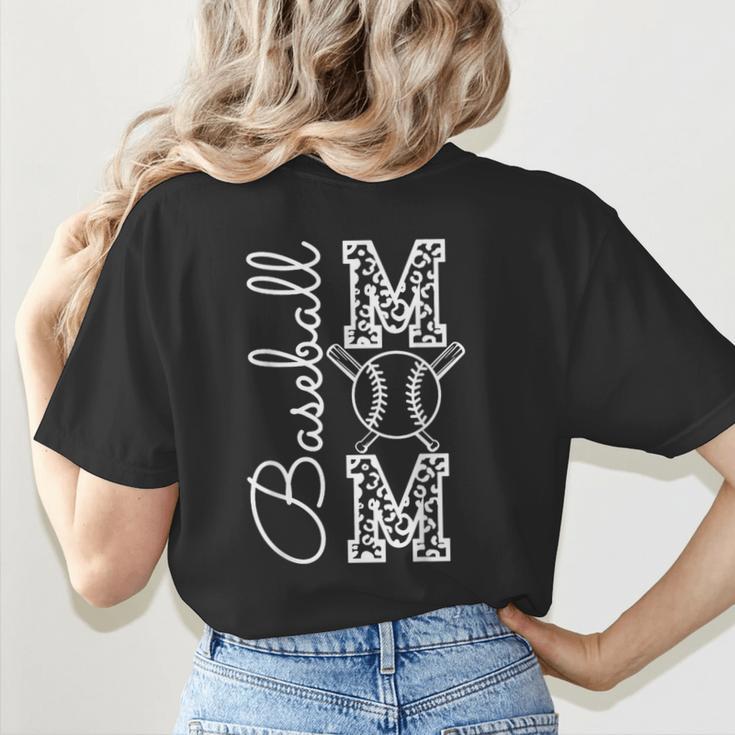 Baseball Mom Tee Leopard Mother's Day Grandma Women's T-Shirt Back Print Baseball Mom Tee Leopard Mother's Day Grandma Women's T-Shirt Back Print