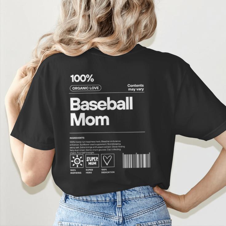 Baseball Mom Graphic Tees For Women Women's T-Shirt Back Print Baseball Mom Graphic Tees For Women Women's T-Shirt Back Print