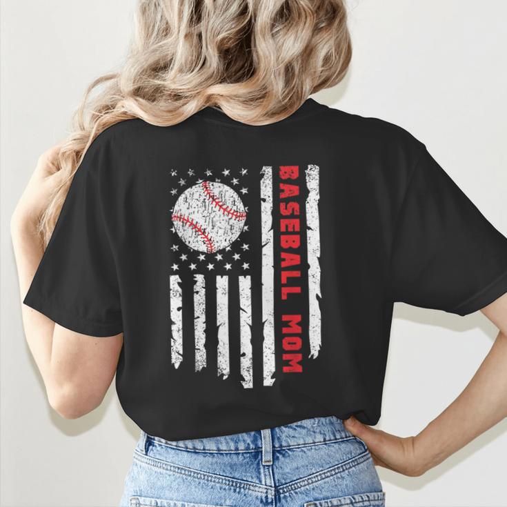 Baseball MOM USA American Flag Patriotic Mama Mother's Day For Women Kids Men Women's T-Shirt Back Print