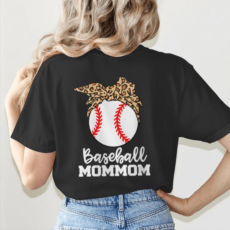 Baseball MomMom Baseball Player Leopard Mom Mom Women's T-Shirt Back Print Baseball MomMom Baseball Player Leopard Mom Mom Women's T-Shirt Back Print