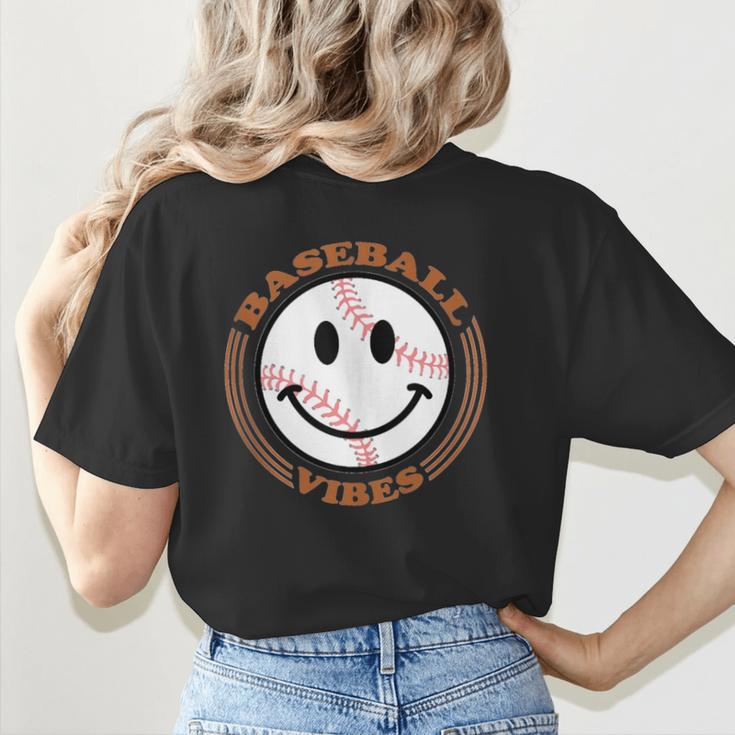 Baseball Vibes Baseball Mom Women's T-Shirt Back Print Baseball Vibes Baseball Mom Women's T-Shirt Back Print