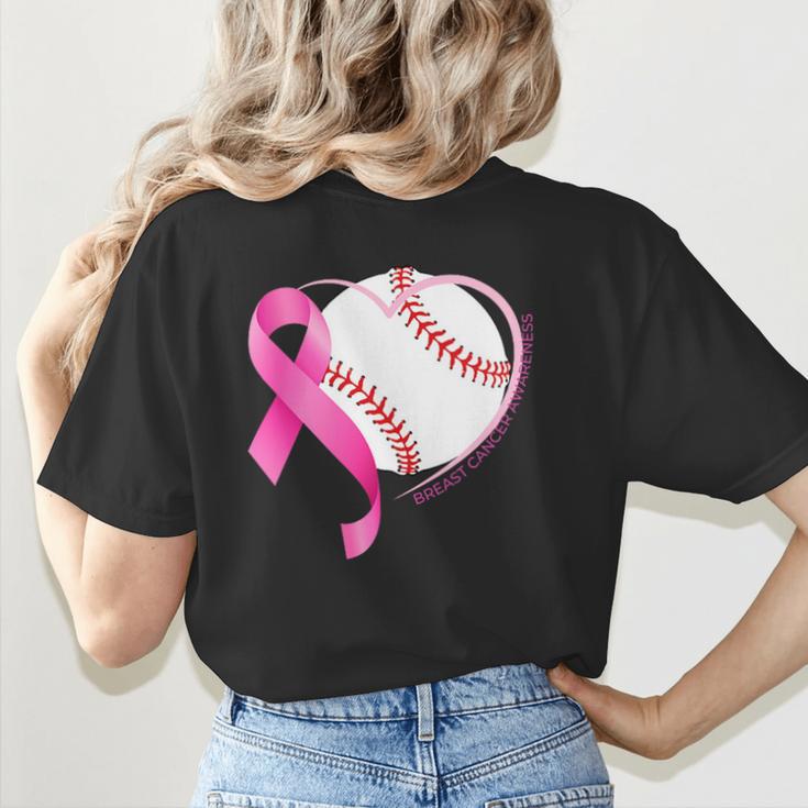 Breast Cancer Awareness Baseball Mom Women's T-Shirt Back Print