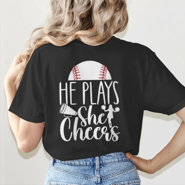 Cheer Baseball Mom Baseball And Cheer Mother Women's T-Shirt Back Print