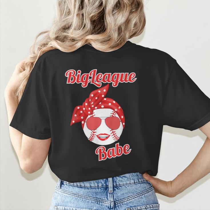 Cute Love Baseball BigLeague Babe Hot Baseball Mom Women's T-Shirt Back Print Cute Love Baseball BigLeague Babe Hot Baseball Mom Women's T-Shirt Back Print
