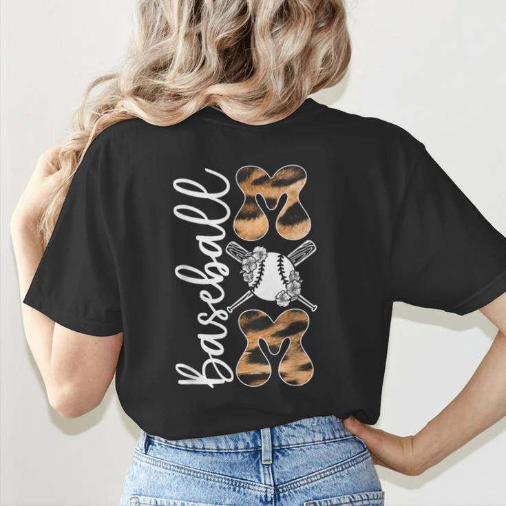 Happy Mother's Day Baseball Mom Leopard Softball Lover Women's T-Shirt Back Print Happy Mother's Day Baseball Mom Leopard Softball Lover Women's T-Shirt Back Print